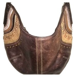 Coach Boho Leather Hobo Chestnut Brown